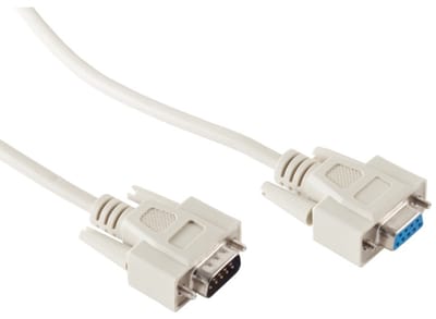 Seriële RS232 verlengkabel 9-pins SUB-D (m) - 9-pins SUB-D (v) / gegoten connectoren - 1,8 meter