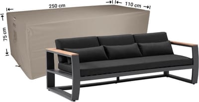 Raffles Covers Loungebank hoes - 250 x 110 H: 75 cm - RLB250110XL - Waterdicht - Ademend - UV-bestendig - Elastisch rijgkoord - Beschermhoes tuinmeubelen