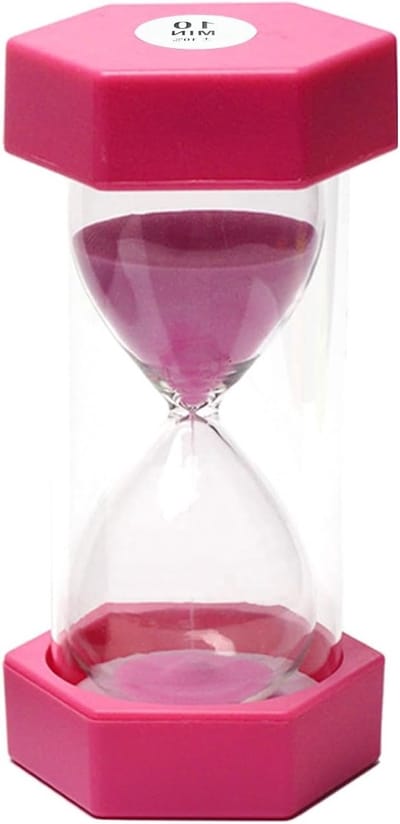 Decoratieve zandloper voor kinderen, timer voor klaslokalen, keukens en kantoren, 10 minuten, roze SL-05