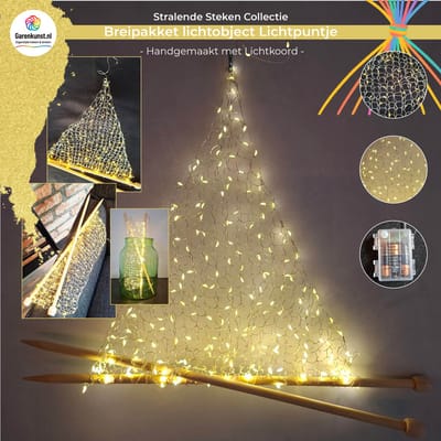 Breipakket Lichtpuntje – een stralend DIY breiobject voor de feestdagen voor jezelf of als cadeau