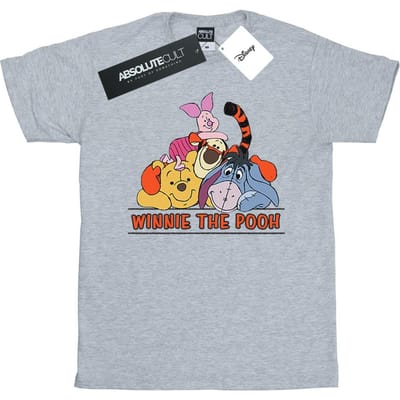 Disney Heren Winnie De Poeh Groep T-Shirt (Sportgrijs)