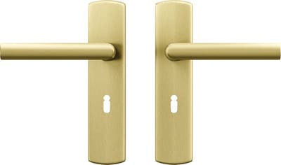 AXA Deurbeslag set Binnendeur - Curve Klik Milan - Deurkruk Goud - met sleutelgat - SL55 - Deurklink met schild