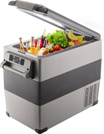 VEVOR Auto Koelkast Compressor, 220 V 45 W Auto Koelkast Mini, 55 L Mini Koelkast, Met Batterij Beschermingssysteem En 2 Stroomkabels, Veel Gebruikt Veel Plaatsen, Boot, Vrachtwagen, Auto Enzovoort