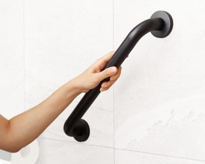 Handgreep Roestvrij Staal - Douchegreep Wandbeugel - Veiligheid in Badkamer - Roestbestendig Materiaal - 50 cm - Zwart Mat