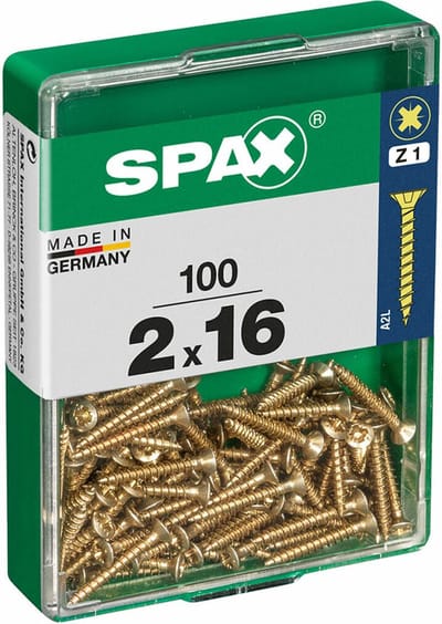 Box of screws SPAX 4081020200162 Wood screw Flat head (2 x 12 mm) (2 x 16 mm) (20 x 16 mm)