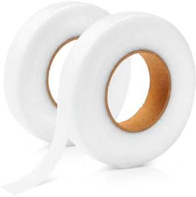 OUYLAF 2 delen - strijkband gordijnband - 128m - 1,5 cm Breed -zoomband instrijkbaar - Waterdicht - Zoomband - kantenband - Kledingband - Gordijnband - strijkband gordijnen - Wit