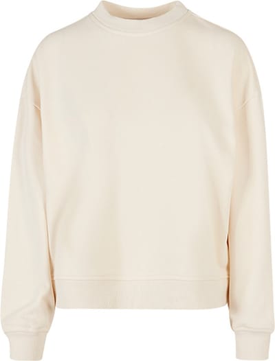 Build your Brand Ladies Oversized Crewneck Sweatshirt BY212 - WHITE SAND - M