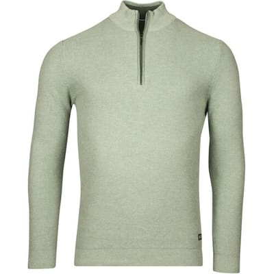 Baileys Trui Half Zip Structure Knit Combed Cotton Misty Green Melange / male
