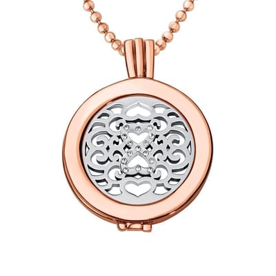 Quiges - Munthouder met Ketting en Munt 25mm Zirkonia Infinity - Rose Goudkleurig - EPRHZ344