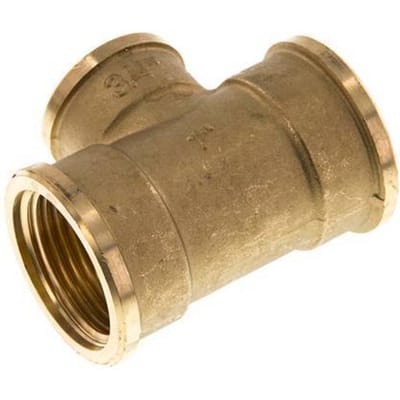Rp 1'' x Rp 3/4'' Messing T-stuk 16 Bar - FL3T-F-B-100R-034R