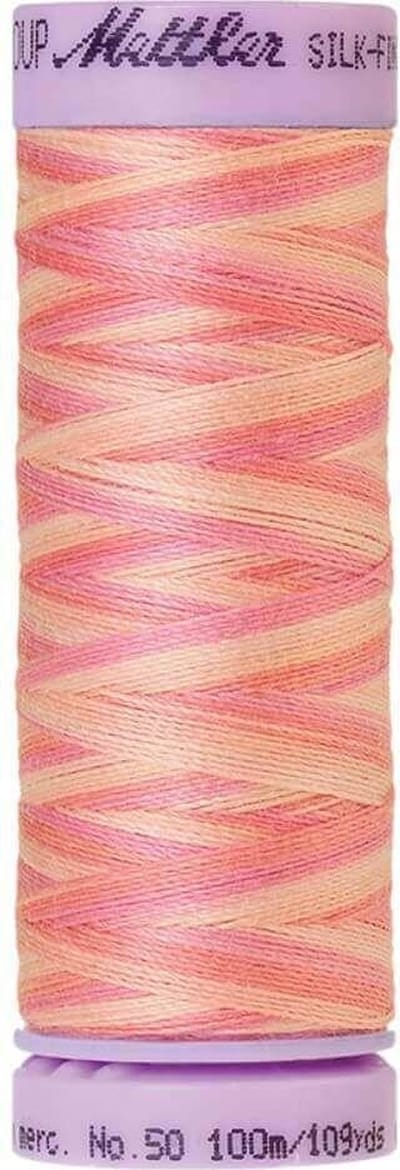 AMANN SILK-FINISH COTTON, MULTI-COLOR GAREN, ROZE, 100M, COL. 9847, PER STUK