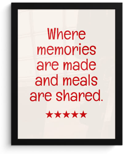 Poster in lijst - Fotolijst 30x40 cm - Posters - Quote - Sterren - Rood - Memories - Posterlijst zwart - Decoratie - Wanddecoratie woonkamer - Muurdecoratie slaapkamer