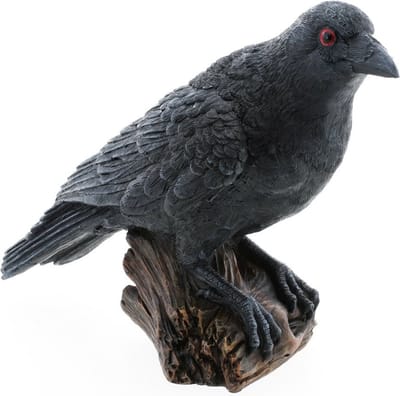 Chaks Raaf/kraai - op boomstronk - zwart - 17 cm - Halloween decoratie dieren