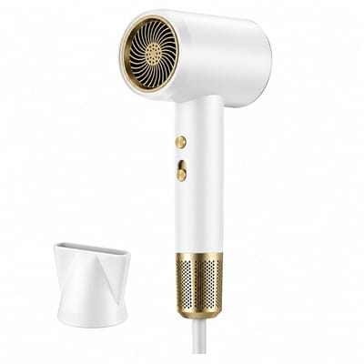 Haardroger - 2400 W - constante temperatuur met warme en koude lucht - 3 snelheden met concentrator - wit