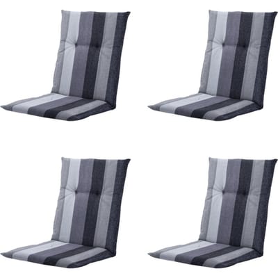 Madison - Tuinstoelkussen Lage Rug Victoria grey - Ca. 105x50 cm - Set van 4