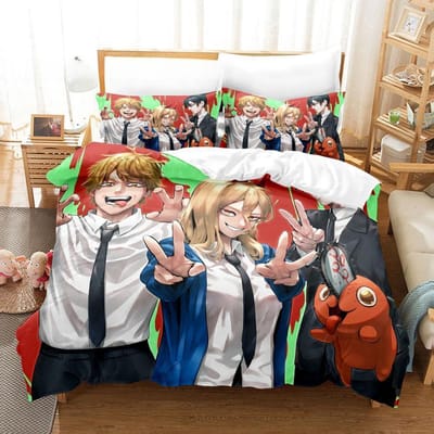 Chainsaw Man Pochita Beddengoed Collectie Enkel Twin Volledig Queen King Size Bed Collectie Volwassen Kind Slaapkamer Dekbedovertrek Collecties Anime Met Beddengoed US Twin 173x218cm