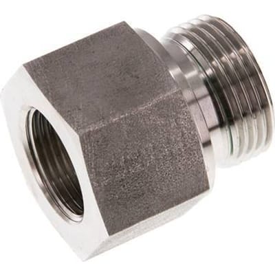 G 1'' x G 3/4'' M/F RVS Neusstuk 400 Bar - Hydrauliek - FL2S-MF-STE-100G-034G