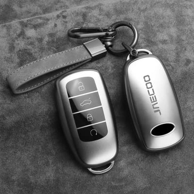 TPU Autosleutelhoesje Cover Voor Chery Jaecoo J7 J8 7 Phev Auto Afstandsbediening Sleutelbehuizing Sleutelhanger Beschermingsaccessoires gray