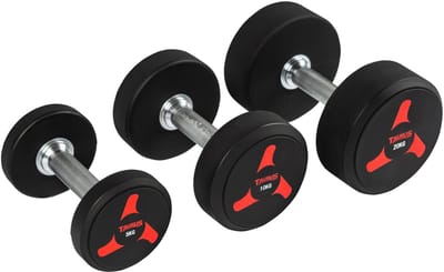 Taurus TPU-halter 22.5kg 1 stuk – Duurzame en Vormvaste Dumbbell met Geribbelde Grip – Krasbestendig en Stofafstotend – Geschikt voor Thuis en Sportschool – Verkrijgbaar in Diverse Gewichten