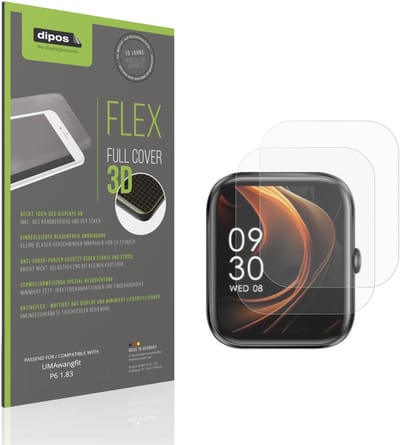 dipos FLEX – 2x Matte Screenprotector geschikt voor UMAwangfit P6 1.83 | Volledige Schermbescherming | Case-Friendly