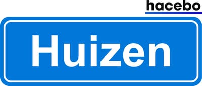 Hacebo - Plaatsnaam Sticker - 29x10 CM - Huizen sticker - Verkeersborden sticker - grappige cadeaus - Huizen