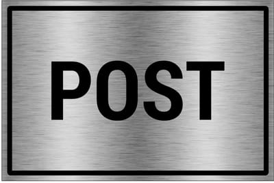Post bord - gecoat brushed aluminium - grijs zwart | 30 x 20 cm