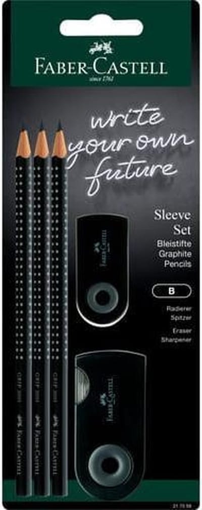 Faber-Castell grafietpotloden set - Grip 2001 - B - zwart - FC-217059
