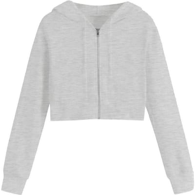 Miso Dames/Dames Relaxed Fit Crop Hoodie (Grijs)