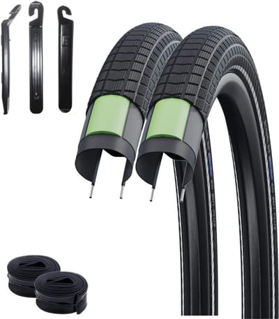2x Fietsband 20 Inch 2.15 Breed Groene Stadsfiets Banden met Anti-leklaag