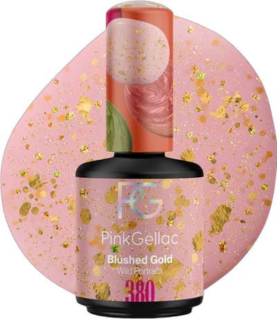 Pink Gellac Gellak - 380 Blushed Gold 15ml - Roze Gel Nagellak met Gouden Shimmer - Gellac - Gel Nagels Producten