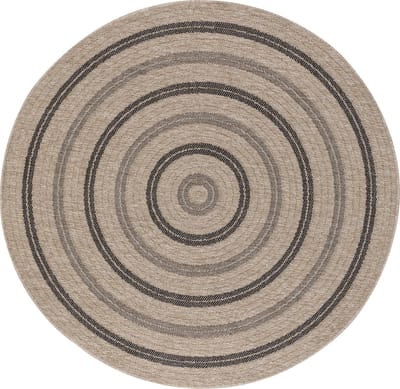 SURYA - RHONDA - Beige jute-look rond tapijt - Voor binnen en buiten