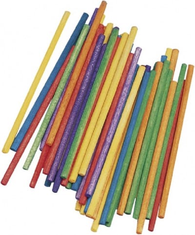 Gekleurde knutselhoutjes van 10 x 0.4 cm - 120x stuks - Hout - knutselen hobbymaterialen - knutselstokjes