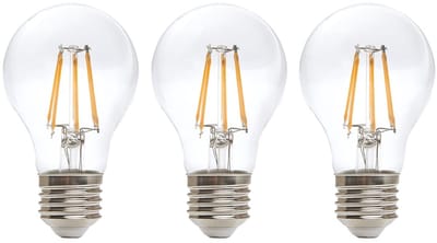 Kobi LED Filamentlamp E27 7W - 806lm - 3000K - 360° - 230V - Standaardvorm - Voor Woonkamer, Hanglamp of Plafondlamp - 3 stuks