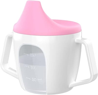 Lekvrije drinkbeker voor peuters met antislip handgrepen en rietje