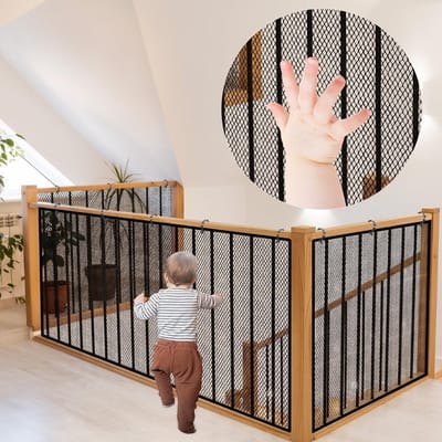 Solidchoice- Veiligheidsnet - Waterdicht Polyester Mesh - 3 Meter - Voor Kinderen/Huisdieren - Eenvoudige Installatie - Schokbestendig Design - Veiligheidsgaas