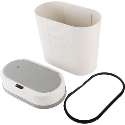 Poubelle Intelligente 12L Alimentée par Batterie Capteur de Mouvement Poubelle à Induction Automatique pour Chambre à Coucher Salle de Bain Cuisine gray