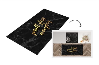 Keukenloper - Loper keuken - Quote - Step - Goud - Marmer - 120x60 cm - Keukenloper vinyl