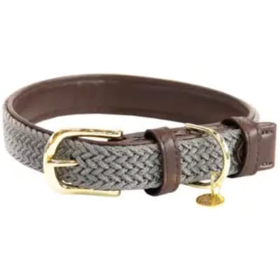 Kentucky Dogwear - Hondenhalsband - Gevlochten Nylon - Grijs - Maat XS - 37cm - Hondenriem