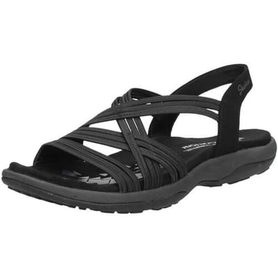 Skechers Reggae Slim - Simply Stretch Dames Sandalen - Black - Maat 39