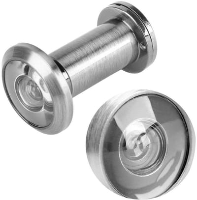 Dailygoods - Deurkijker 200 graden - Beveiligingsdeurkijker - Chroom - Roterende privacyafdekking - Geschikt voor 35 mm-60 mm deuren - Inclusief herbr...