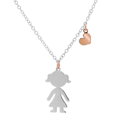 Orphelia 'Lyra' Dames 925 Sterling Zilveren Set: Ketting + Armband + Oorbellen - Zilver/Roze SET-7390