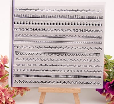 Stempels voor o.a Bulletjournal - Clear Stamps Lines - 13 stempels decoratieve lijntjes