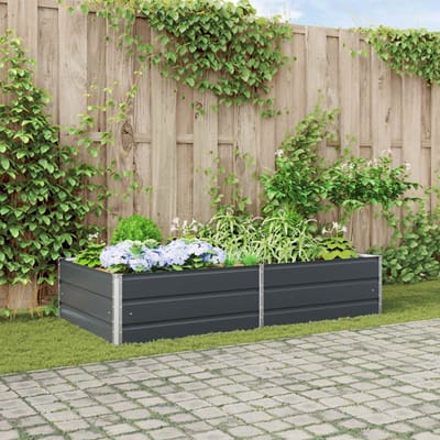 vidaXL - Plantenbak - Antraciet - 195 - x - 100 - x - 45 - cm - Gegalvaniseerd - staal