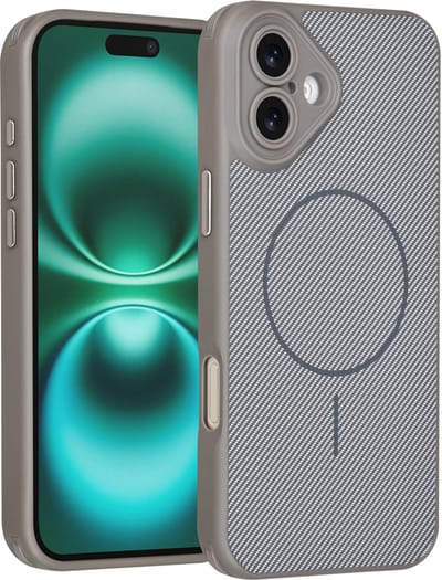 TUNIQ Back cover voor iPhone 16 Plus - MagSafe - Antishock - Grijs