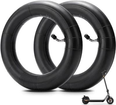 2 x 10 Inch Zwarte Slangen voor E-Scooters, 10x2.125 Slang, 45° Ventielhoek, Geschikt voor Kinderwagenbanden, Dikke Naadloze Slang voor Verbeterde Prestaties