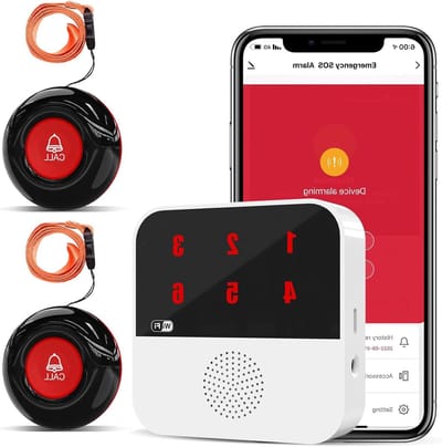 Noodoproepknop Senioren - Alarmknop Ouderen - Hulp Inschakelen - Wifi Smartphone Melding - 8 x 8 x 5 cm - Wit