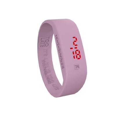TOO LATE - siliconen horloge - ORIGINAL LED WATCH - Pastel pink - polsmaat M