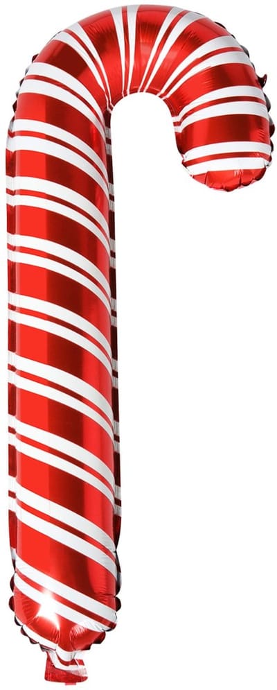 Dailygoods- Kerstballon Jumbo 82cm - Opblaasbare Snoepstok - Metallic Rood/Wit - Feestdecoratie - Kerstdecoratie - Vrolijke Glans - Feestballon