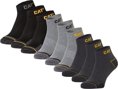 CAT Enkelsokken Heren Work Sneakers 9-paar Korte Werksokken Antraciet/Grijs/Zwart - Maat 39-42