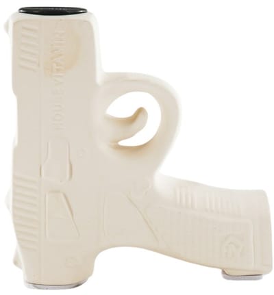 Housevitamin Kandelaar - Pistool Kaarshouder - Keramiek - 12x5x12 cm - Beige